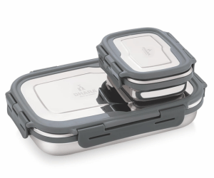 Dhara Stainless Steel Blaze Airtight Leak Proof Lunch Box