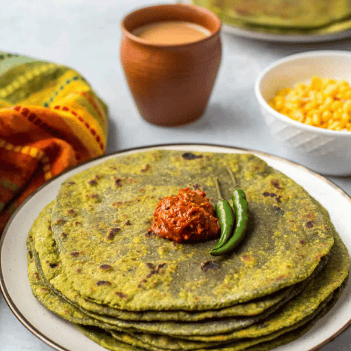 Stuffed spinach paratha